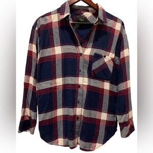 Rails Blue and Red Flannel Button Down Shirt